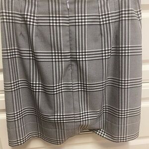 LOFT Navy and White Plaid Mini Skirt